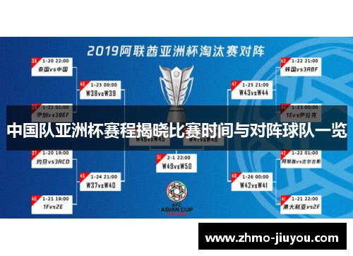 中国队亚洲杯赛程揭晓比赛时间与对阵球队一览